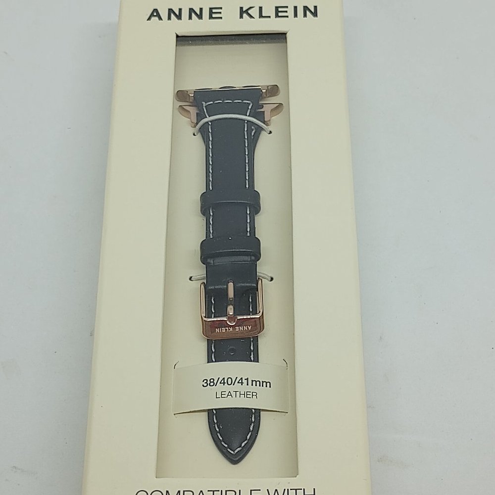 Anne Klein Soho Women's Black Leather Watch Strap - Fits Apple Watch 38/40/41mm